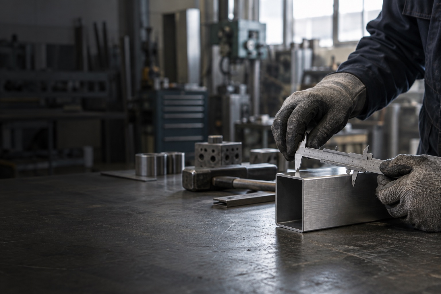 Immagine illustrativa della lavorazione del metallo in officina